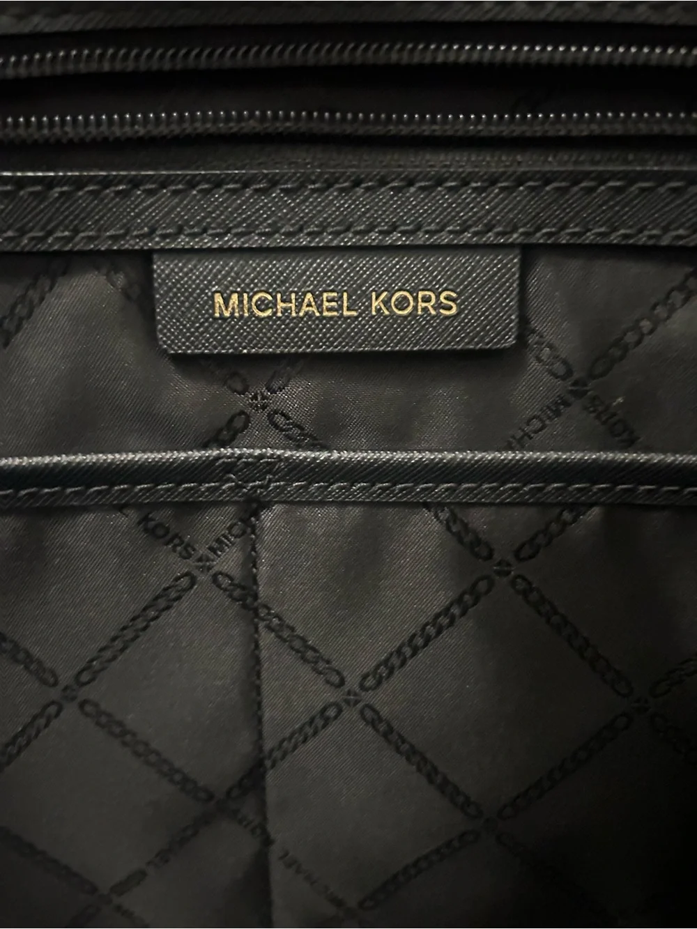 Michael Kors Black Saffiano Tote with Gold Hardware